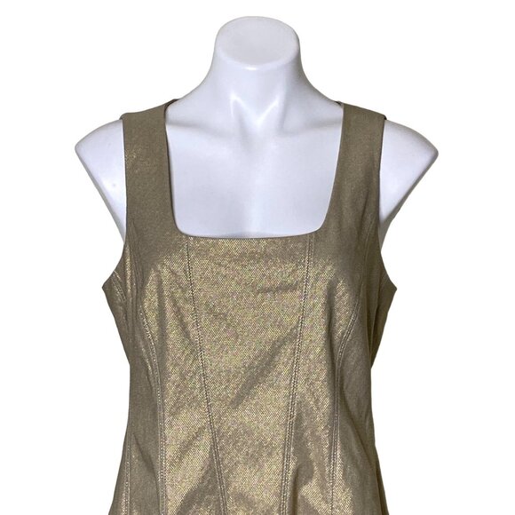 Tommy Hilfiger NWT $149 Gold Metallic Fit & Flare Mini Dress, Women’s Size 12 - Picture 4 of 13